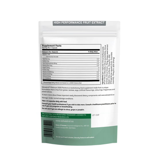 Salvestrol Platinum Supplement Facts